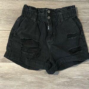 Black Jean shorts